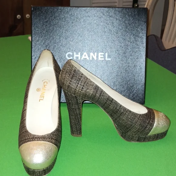 Chanel tweed platform pumps - Picture 1 of 13